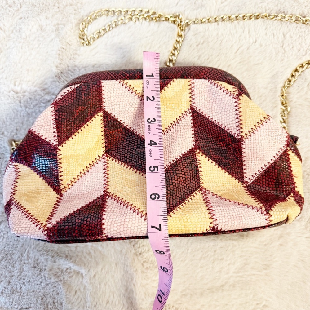 New! ANTHROPOLOGIE Patchwork Herringbone Clutch B… - image 4